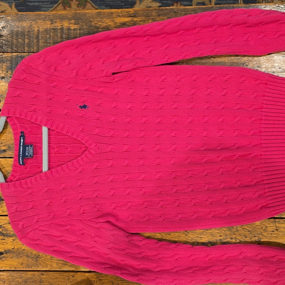 Ralph Lauren Fuchsia Cable Knit Pullover